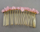 Rose Quartz Hair Clip 1pc Z087