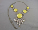 Pearl Gemstone Pendant Necklace Vintage H070-16