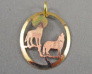 Copper and Brass Wolf Pendant (Vintage) H070-18