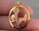 Copper and Brass Wolf Pendant (Vintage) H070-18