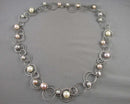 Large Pearl Gemstone Necklace Vintage H072-2