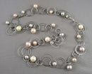 Large Pearl Gemstone Necklace Vintage H072-2