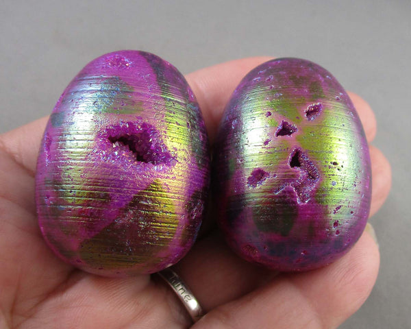 Electroplated Quartz Crystal Egg 1pc Z009