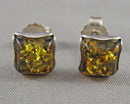 Amber Gemstone Earrings 800 Silver (Vintage) H072-5
