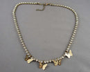 Rhinestones and Butterflies Necklace Vintage H072-6