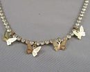 Rhinestones and Butterflies Necklace Vintage H072-6