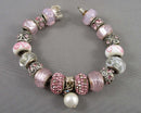 Pandora Style Pink Charm Bracelet (Vintage) H072-7