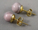 Rhodonite Gemstone Earrings (Vintage) H072-16