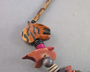 Wood Tiger Pendant Necklace (Vintage) H070-21