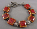 Pretty Ceramic Beaded Bracelet (Vintage) H070-25