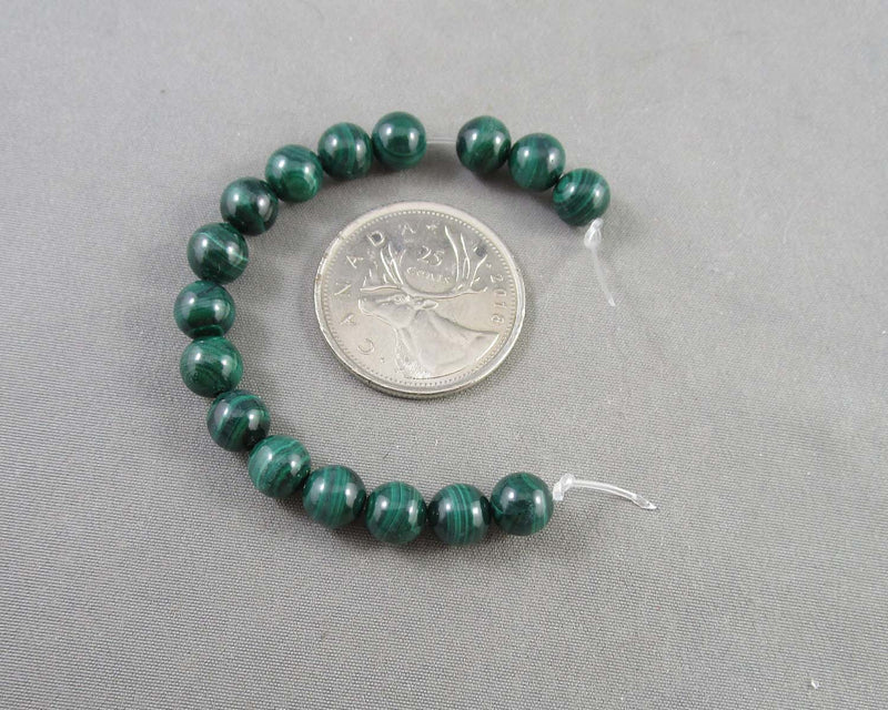 Green Malachite Beads Round Various Sizes