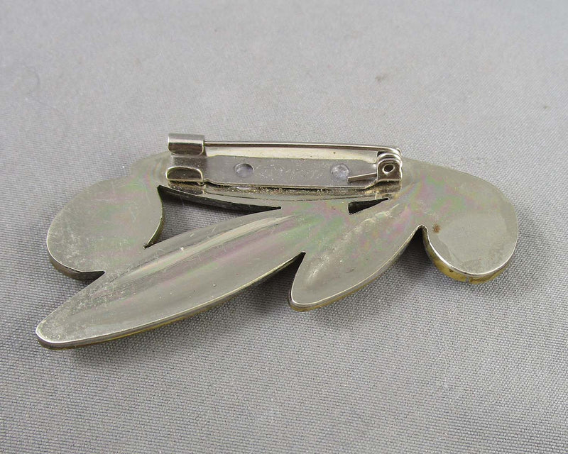 Malachite & Lapis Lazuli Brooch B091-3(Vintage)