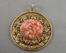 Pink Rhodochrosite Gemstone Pendant (Vintage) H072-25