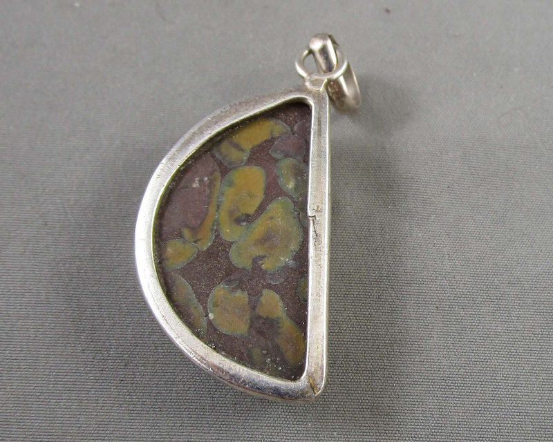 Jasper 925 Sterling Silver Pendant (Vintage) H121-6