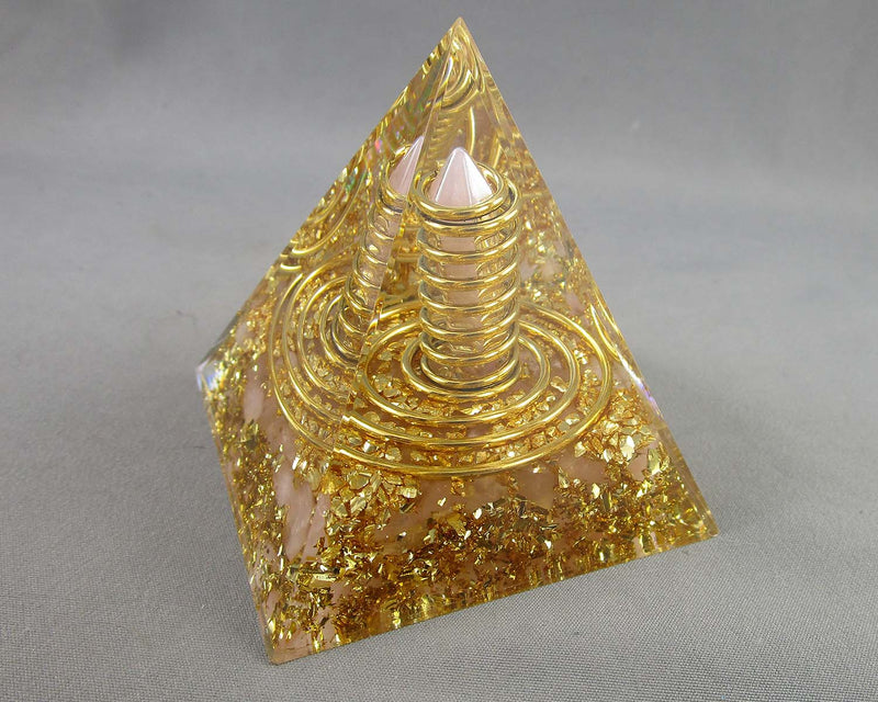 Rose Quartz Orgonite Pyramid 1pc H044-1