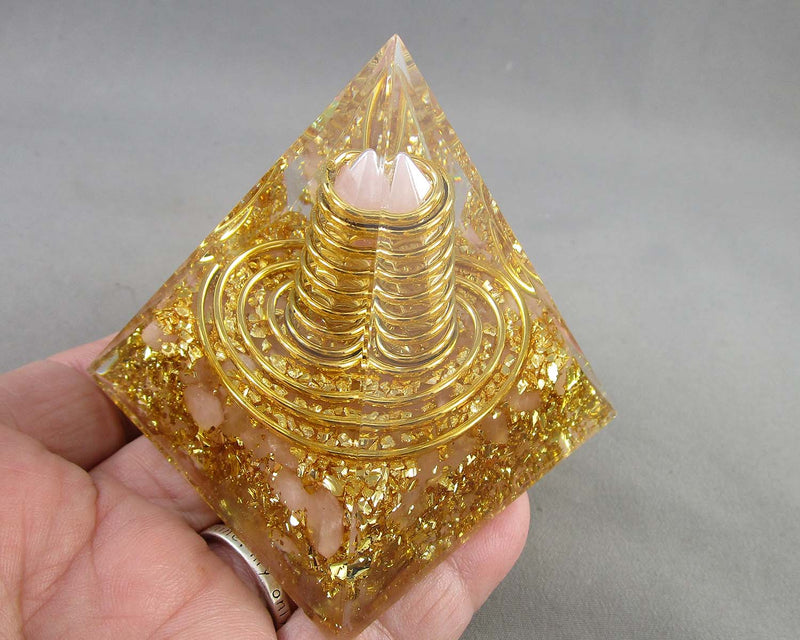 Rose Quartz Orgonite Pyramid 1pc H044-1