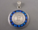 Double Sided Opal Gemstone Pendant 925 Sterling Silver (Vintage) H073-3