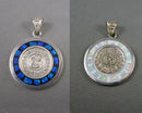 Double Sided Opal Gemstone Pendant 925 Sterling Silver (Vintage) H073-3