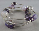 Agate Gemstone Coil Bracelet (Vintage) H073-15