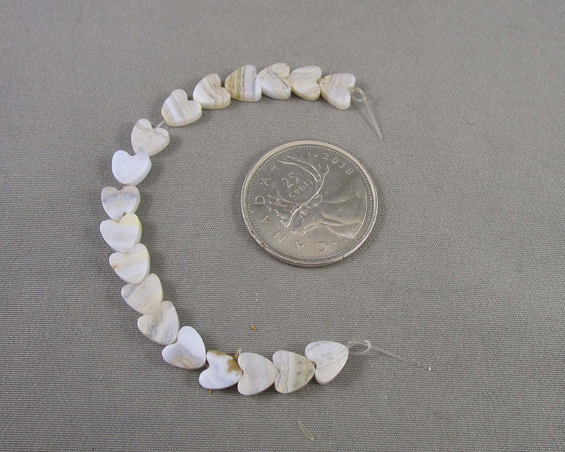 Blue Lace Agate Heart Beads C265