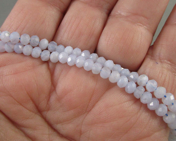 Blue Lace Agate Rondelle Beads 4x3mm C266