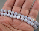 Blue Lace Agate Round Beads 6mm C235