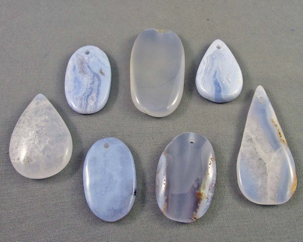You Choose!  Blue Lace Agate Drilled Pendants