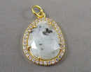 Kiwi Jasper Gemstone Pendant (Vintage) H076-6