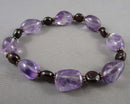 Garnet & Amethyst gemstone Bracelet (Vintage) H076-9