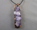 Amethyst Gemstone Pendant Necklace (Vintage) H076-19