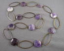 Amethyst Gemstone Necklace (Vintage) H077-1
