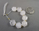 Hexagon Cut Quartz Beads 12mm C164