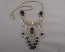 Black Onyx Gemstone Necklace (Vintage) H077-6