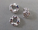 Rose Spacer Beads - Platinum Plated 8x5mm 3pc C104