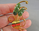 Jade Gemstone Brooch (Vintage) H077-3