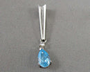 Sterling Silver Aquamarine CZ Crystal Pendant (Vintage) H078-9