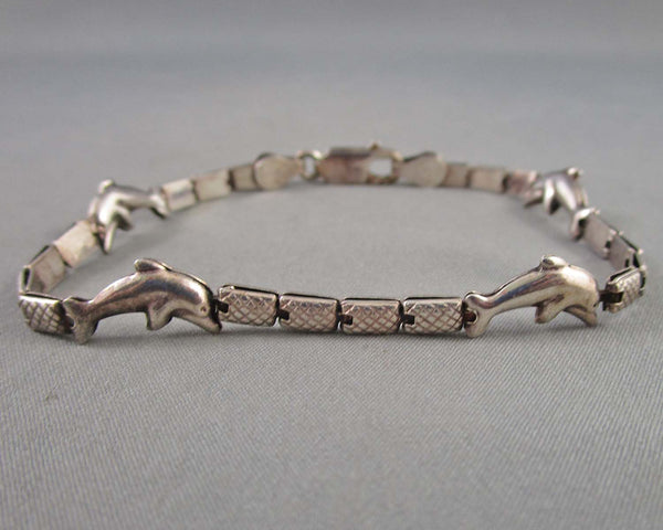 Dolphin Bracelet Sterling Silver 925 (Vintage) B076-8