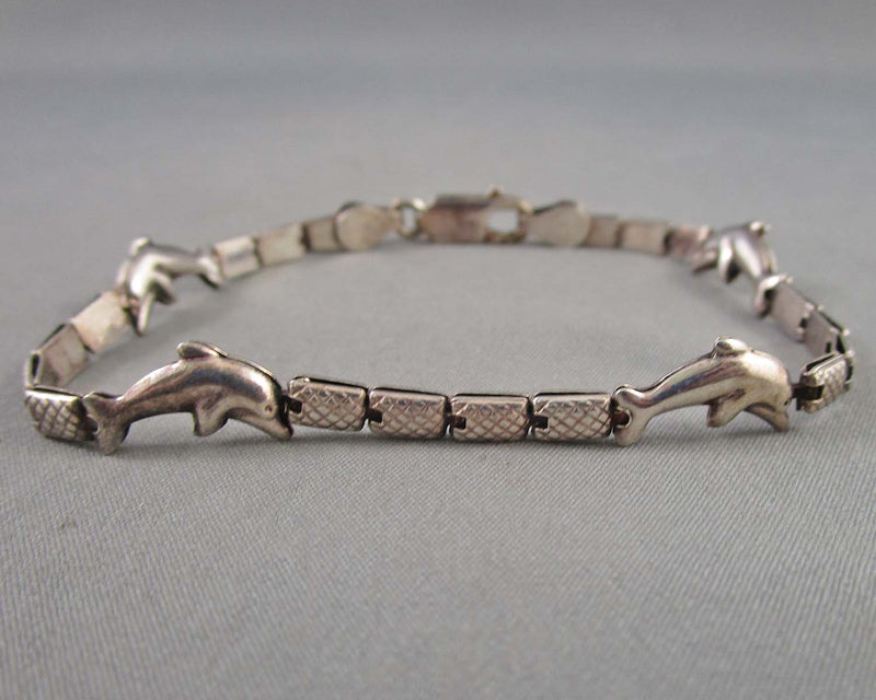 Dolphin Bracelet Sterling Silver 925 (Vintage) B076-8