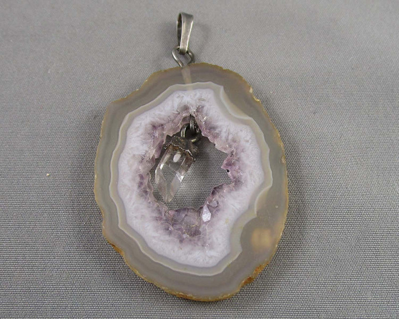 Agate Geode Pendant (Vintage) B083-2