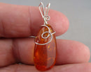Amber Gemstone Pendant 925 Sterling Silver (Vintage) H078-1