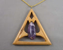 Amethyst Gemstone Pendant Necklace (Vintage) H078-14