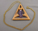 Amethyst Gemstone Pendant Necklace (Vintage) H078-14