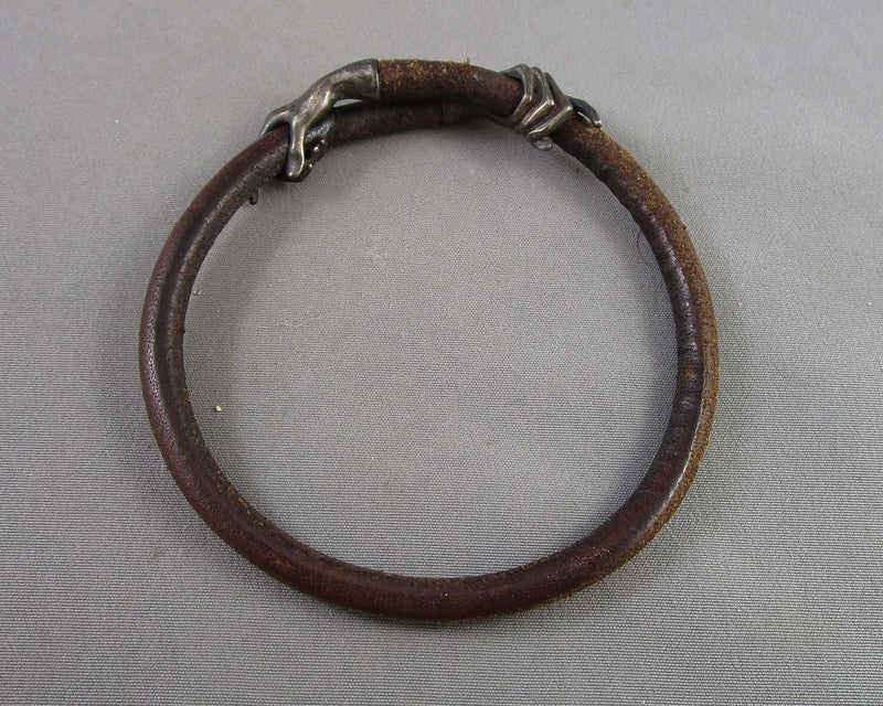 Silver Hands Leather Bracelet (Vintage) B013-3