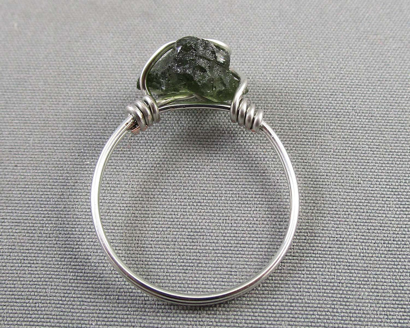 Moldavite Crystal Ring (Sterling Silver or 14KGF) 1pc B059-5