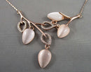 Cat's Eye & Rhinestone Pendant Necklace (Vintage) H080-10