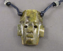 Serpentine Mask Gemstone Pendant Necklace (Vintage) H080-11
