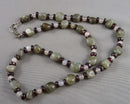 Labradorite & Garnet Gemstone Necklace (Vintage) H080-12