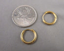 18K Gold Plated Stainless Steel Huggie Hoop Earrings 1 pair C124