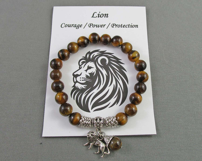 Lion Animal Totem Tiger Eye Bracelet 1pc C359