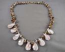 Shell Gemstone Necklace (Vintage) H081-2